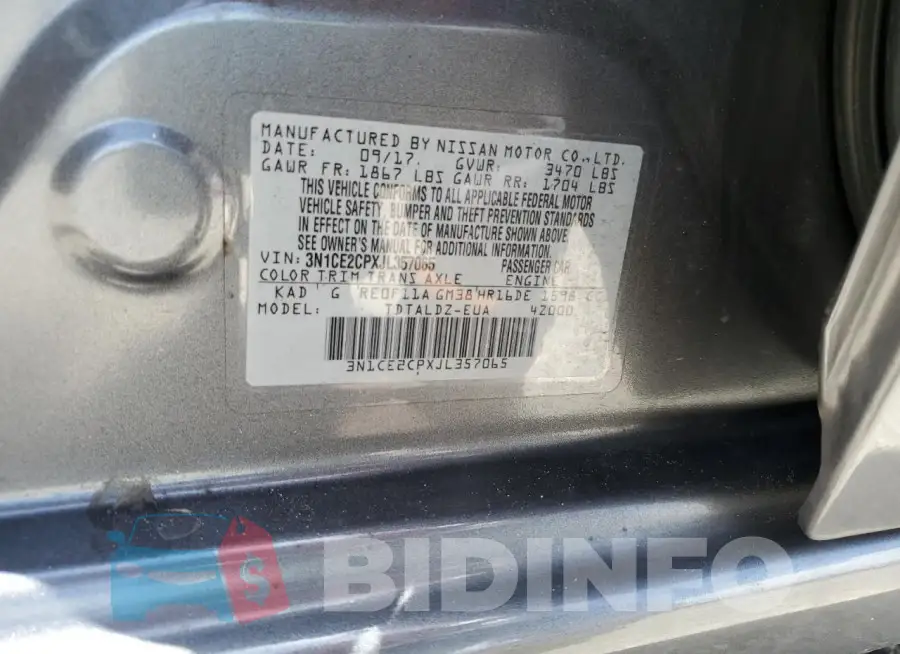 3N1CE2CPXJL357065 Photo# 14