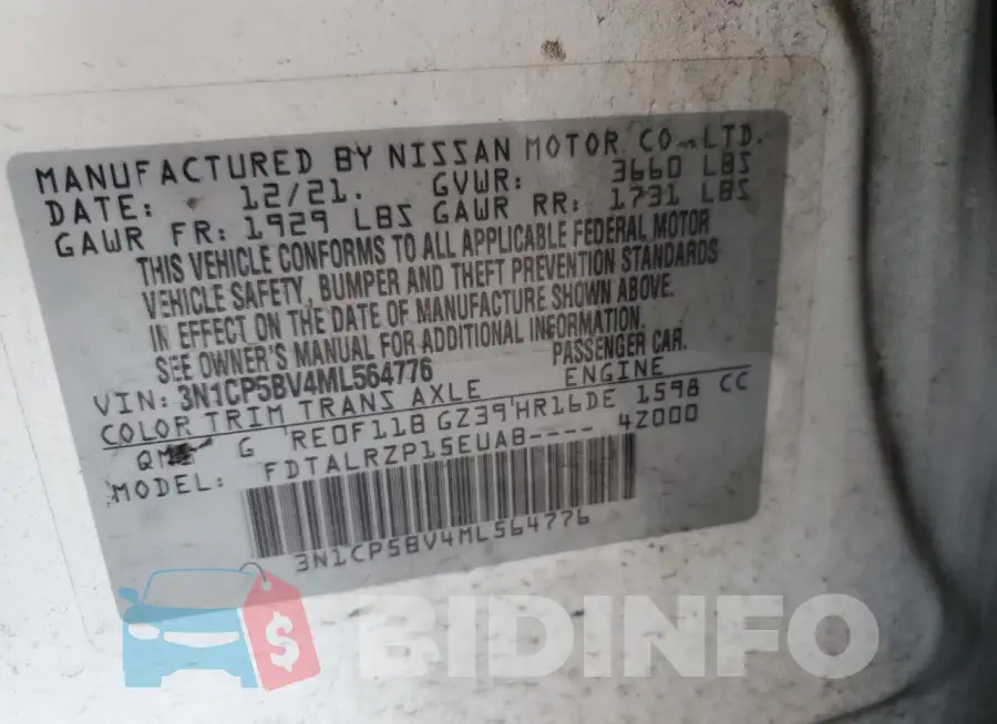 3N1CP5BV4ML564776 Photo# 13