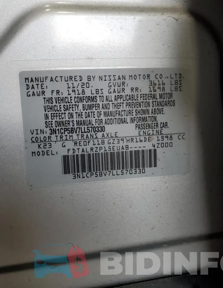 3N1CP5BV7LL570330 Photo# 14