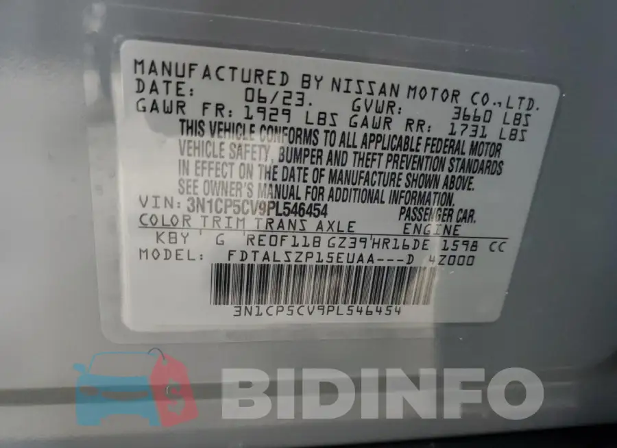 3N1CP5CV9PL546454 Photo# 12