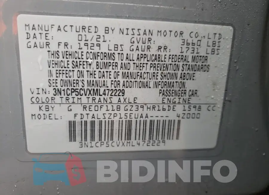 3N1CP5CVXML472229 Photo# 12