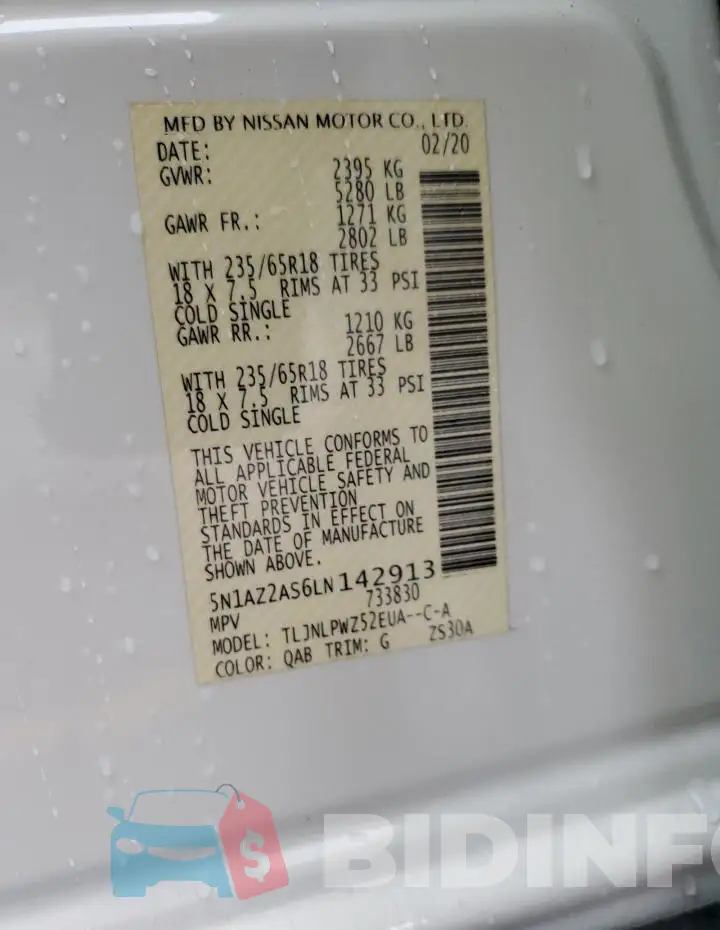 5N1AZ2AS6LN142913 Photo# 13
