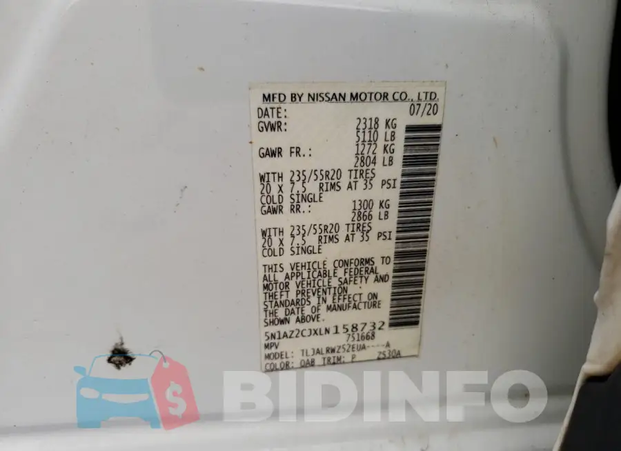 5N1AZ2CJXLN158732 Photo# 13