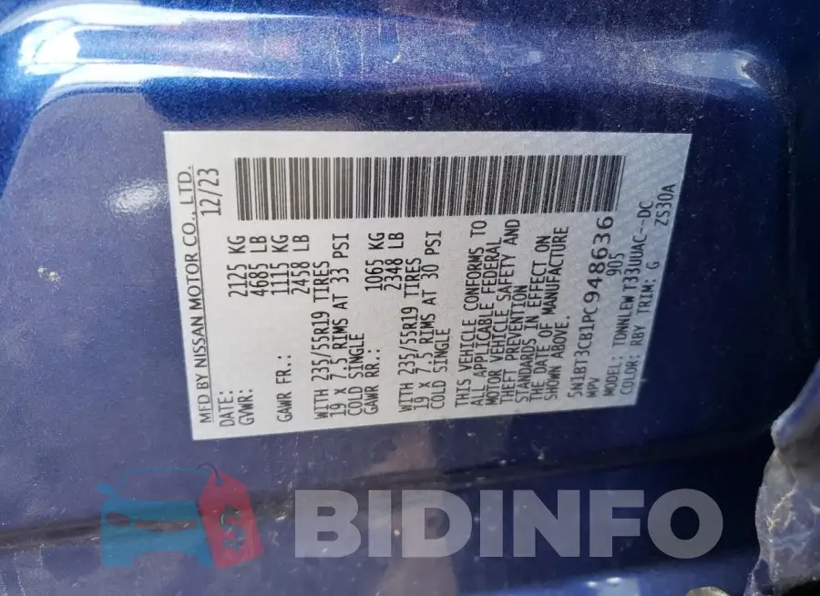 5N1BT3CB1PC948636 Photo# 12