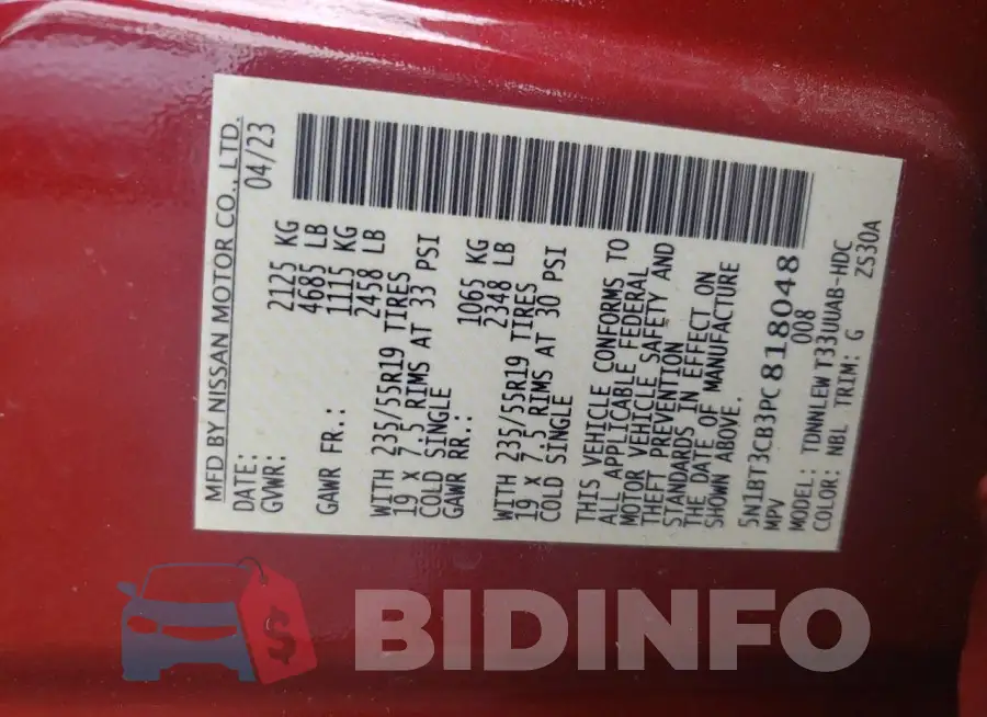 5N1BT3CB3PC818048 Photo# 13