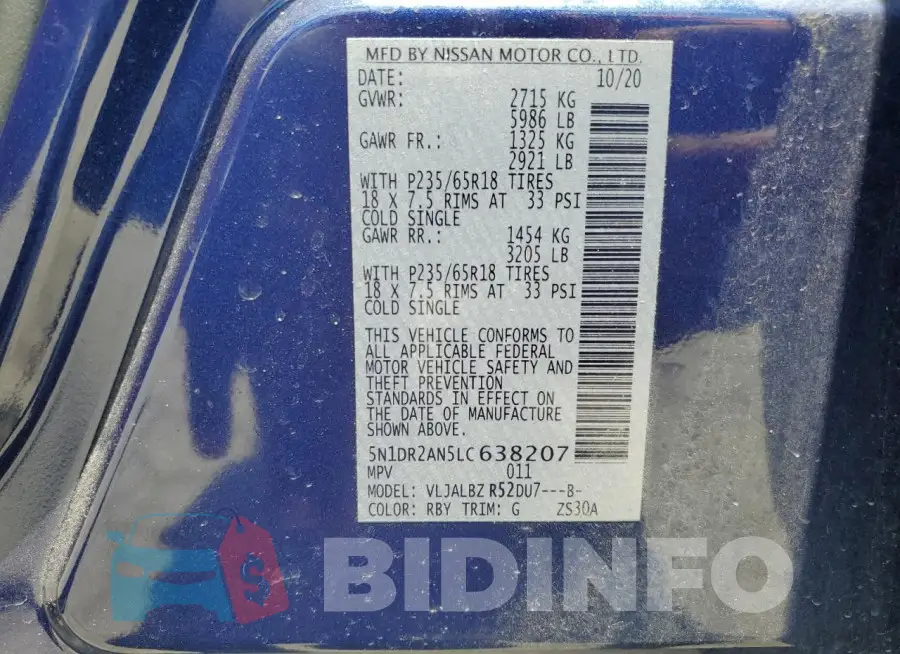 5N1DR2AN5LC638207 Photo# 13