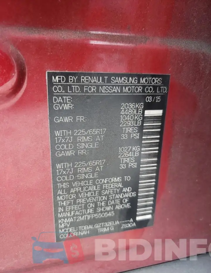KNMAT2MT1FP550545 Photo# 14