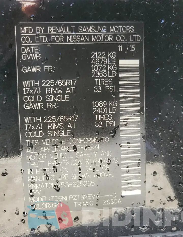 KNMAT2MV5GP625265 Photo# 13