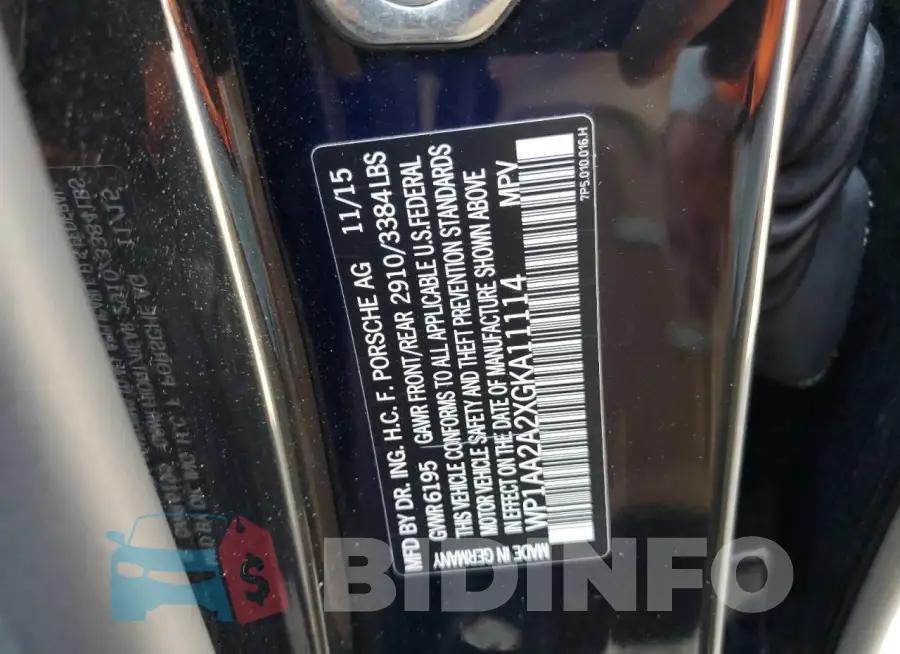 WP1AA2A2XGKA11114 Photo# 12