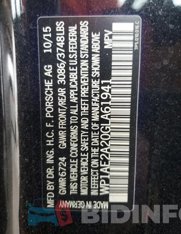 WP1AE2A20GLA61941 Photo# 13