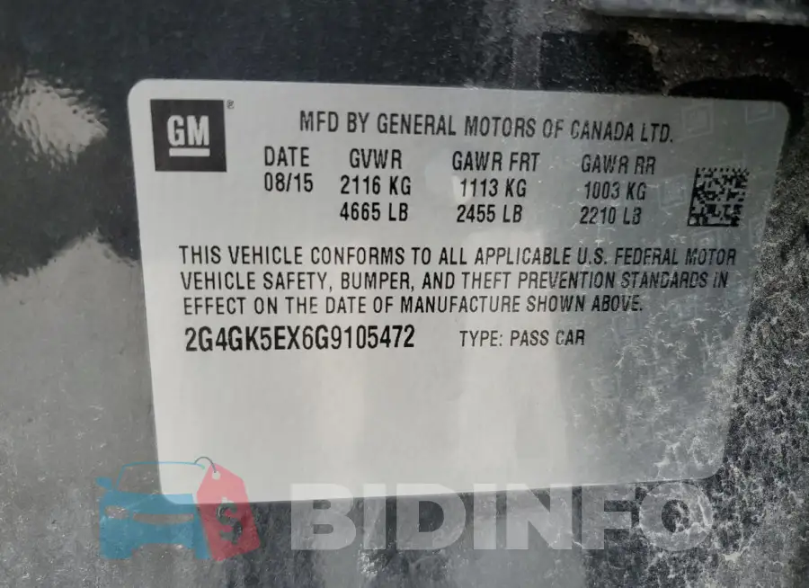 2G4GK5EX6G9105472 Photo# 12