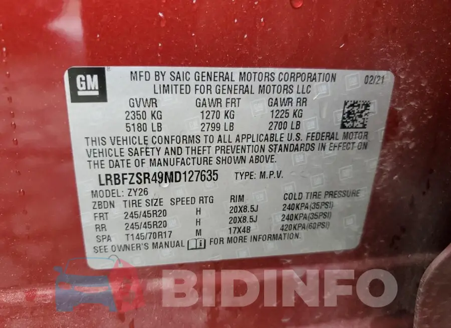LRBFZSR49MD127635 Photo# 13