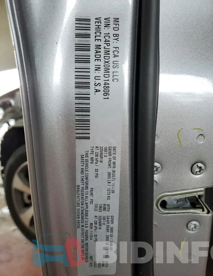 1C4PJMDX0MD148061 Photo# 14