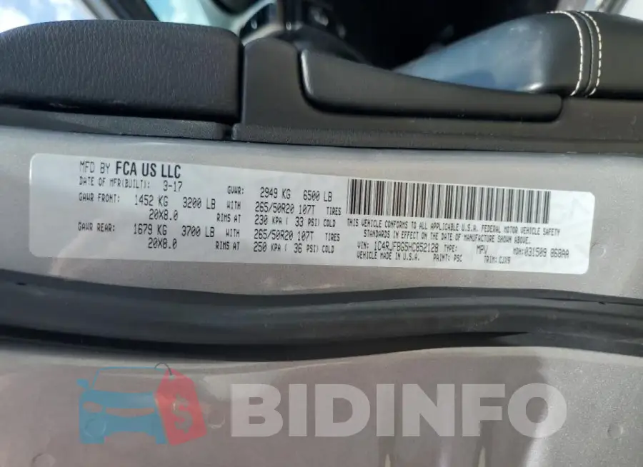 1C4RJFBG5HC852128 Photo# 14