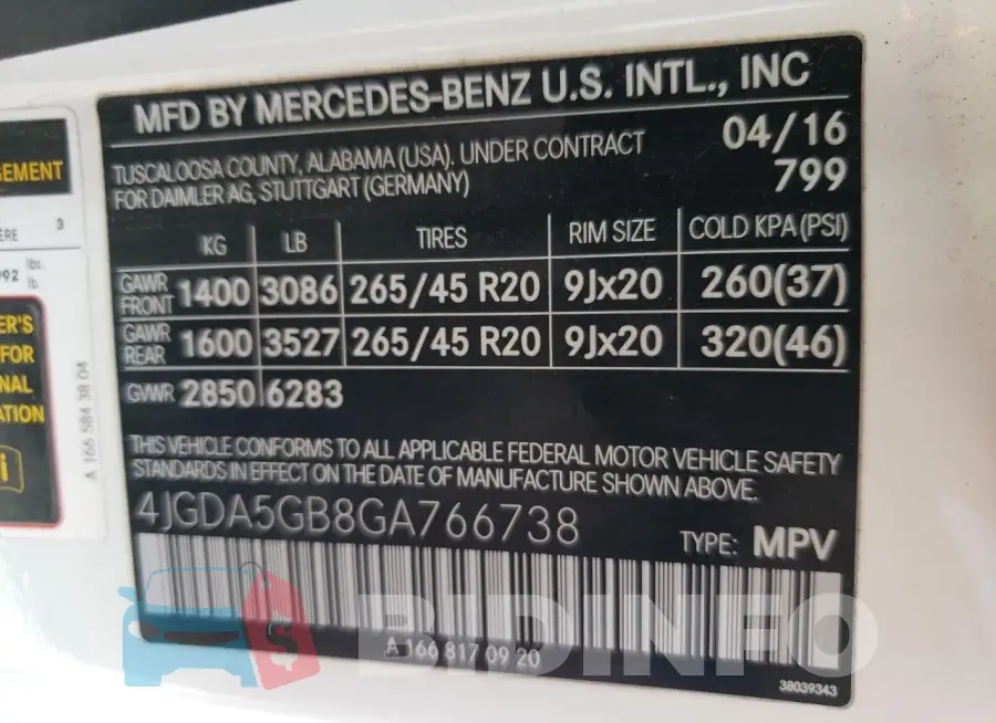 4JGDA5GB8GA766738 Photo# 13