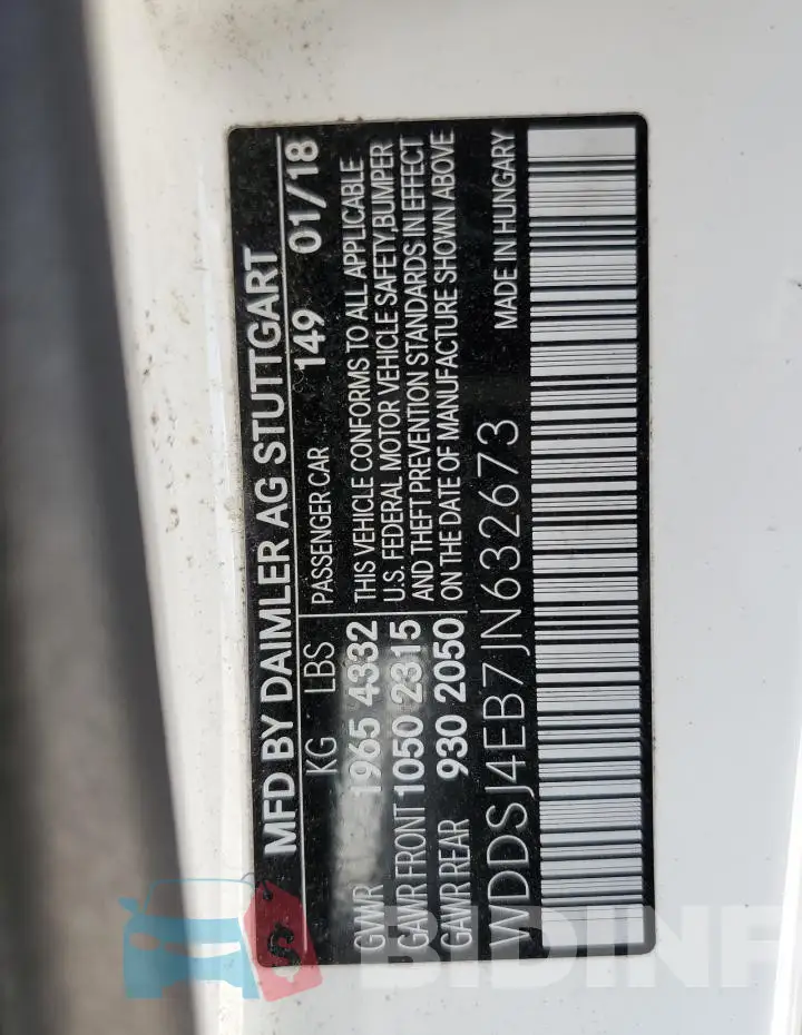 WDDSJ4EB7JN632673 Photo# 12