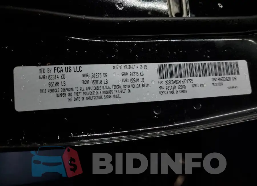 2C3CDXBGXFH771725 Photo# 12