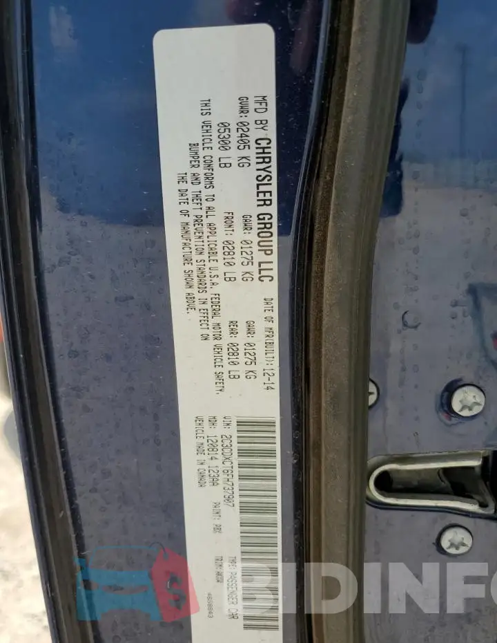 2C3CDXCT6FH737907 Photo# 13