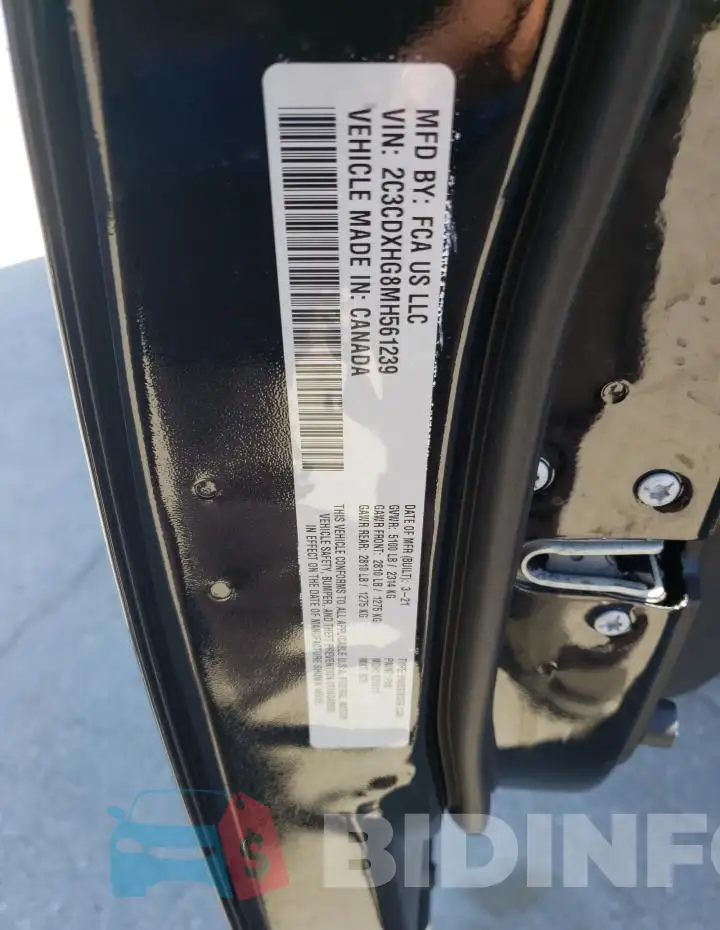 2C3CDXHG8MH561239 Photo# 12