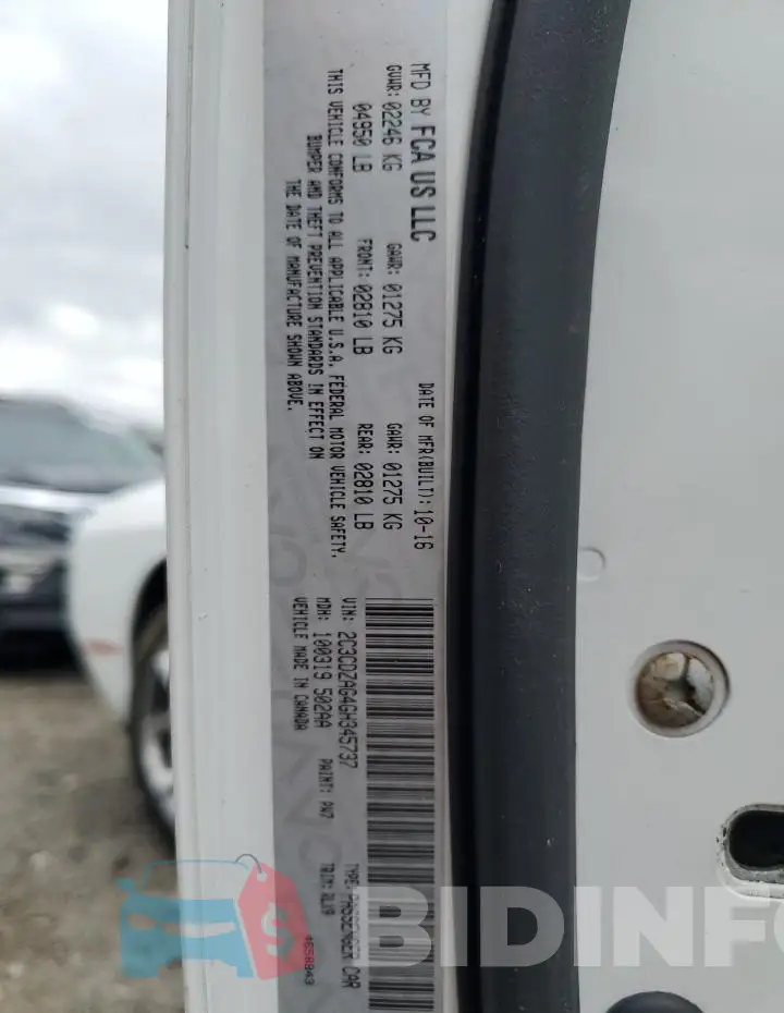 2C3CDZAG4GH345737 Photo# 12