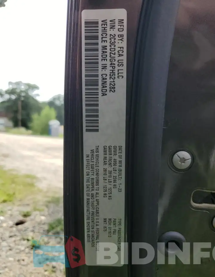 2C3CDZJG4PH521282 Photo# 12
