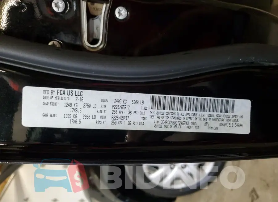 3C4PDCAB0GT246743 Photo# 13
