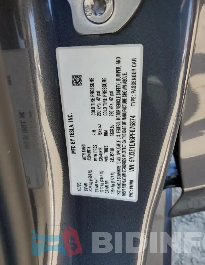 5YJ3E1EA6PF676874 Photo# 12