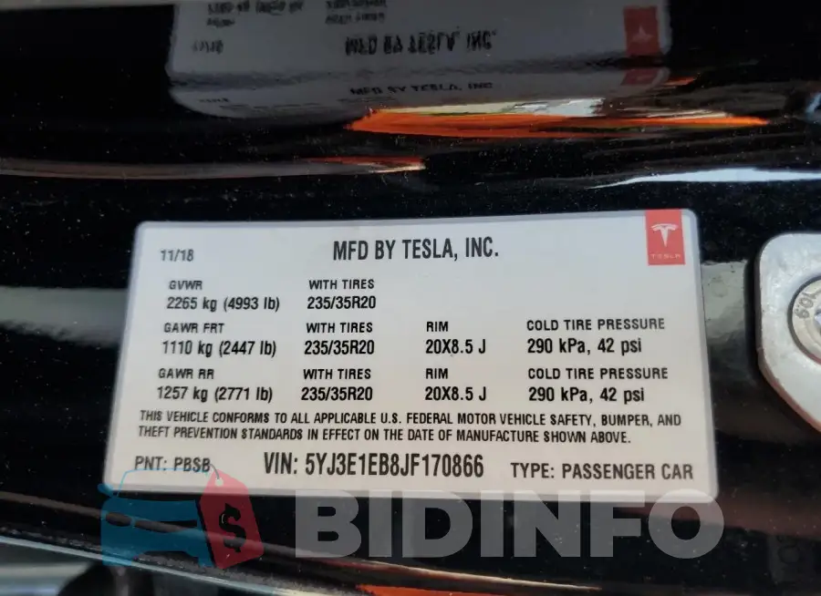 5YJ3E1EB8JF170866 Photo# 12