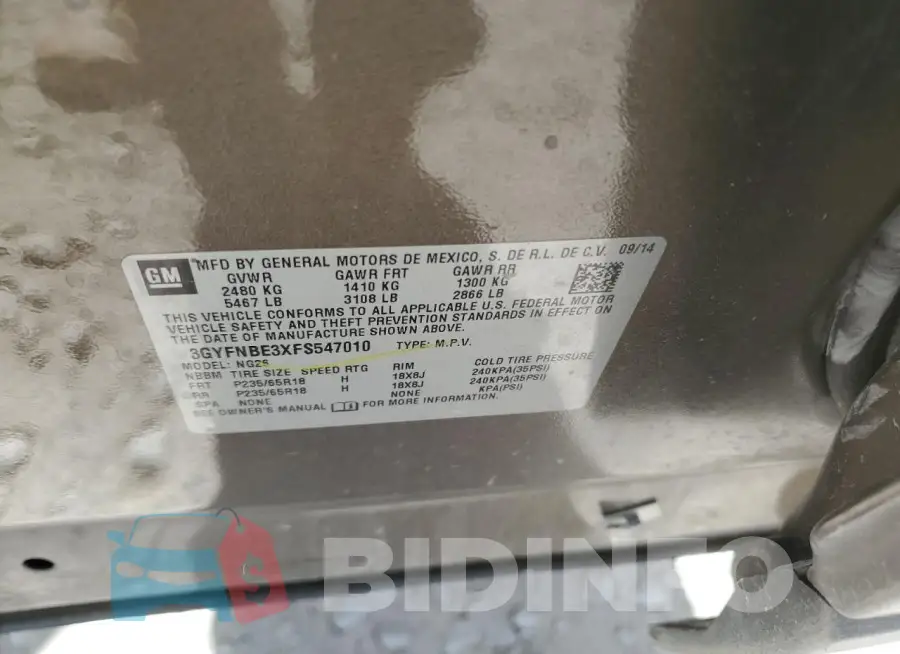 3GYFNBE3XFS547010 Photo# 14