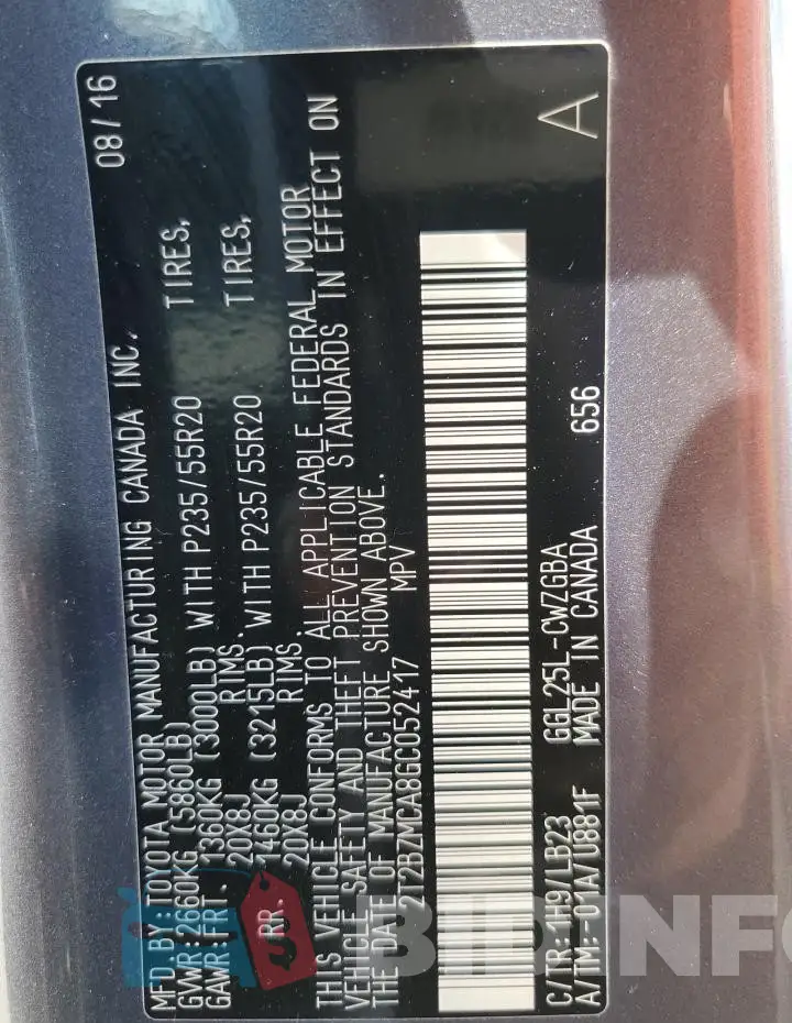 2T2BZMCA8GC052417 Photo# 13