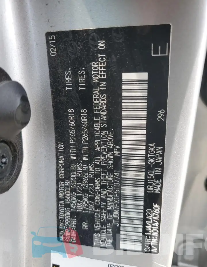 JTJBM7FX1F5107741 Photo# 13