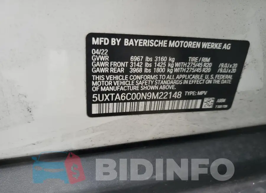 5UXTA6C00N9M22148 Photo# 13