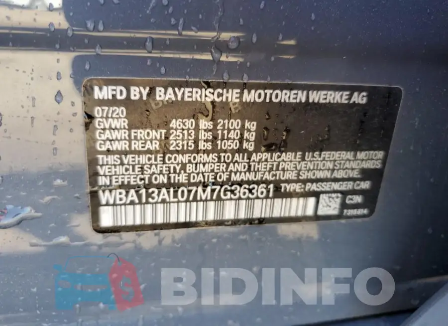 WBA13AL07M7G36361 Photo# 12