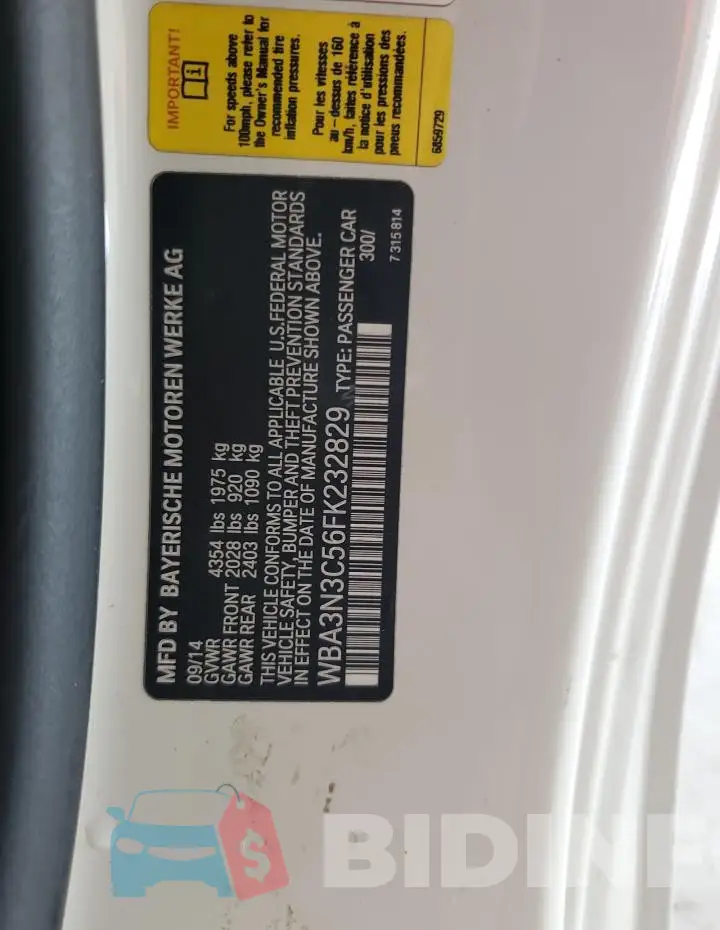 WBA3N3C56FK232829 Photo# 12