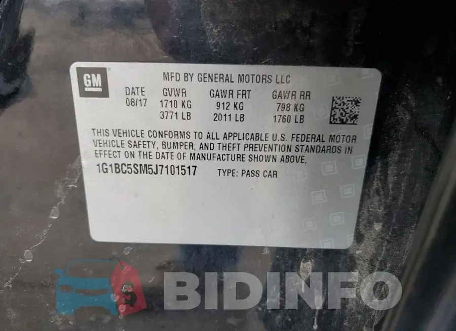 1G1BC5SM5J7101517 Photo# 12