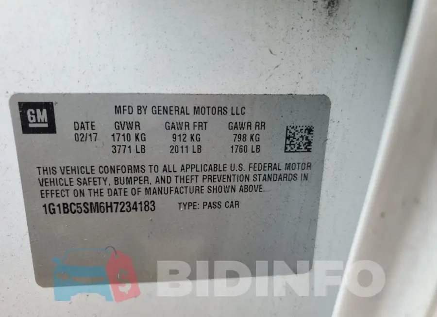 1G1BC5SM6H7234183 Photo# 12