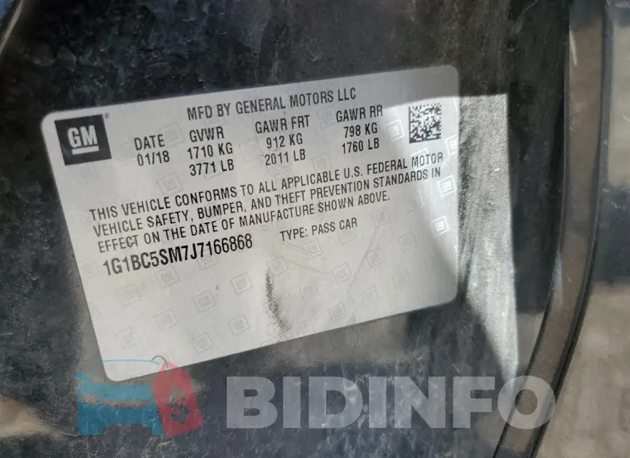 1G1BC5SM7J7166868 Photo# 12