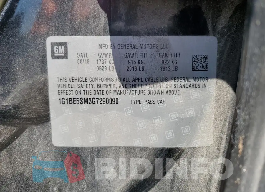 1G1BE5SM3G7290090 Photo# 12