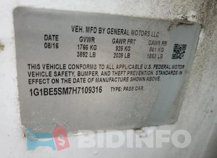 1G1BE5SM7H7109316 Photo# 13