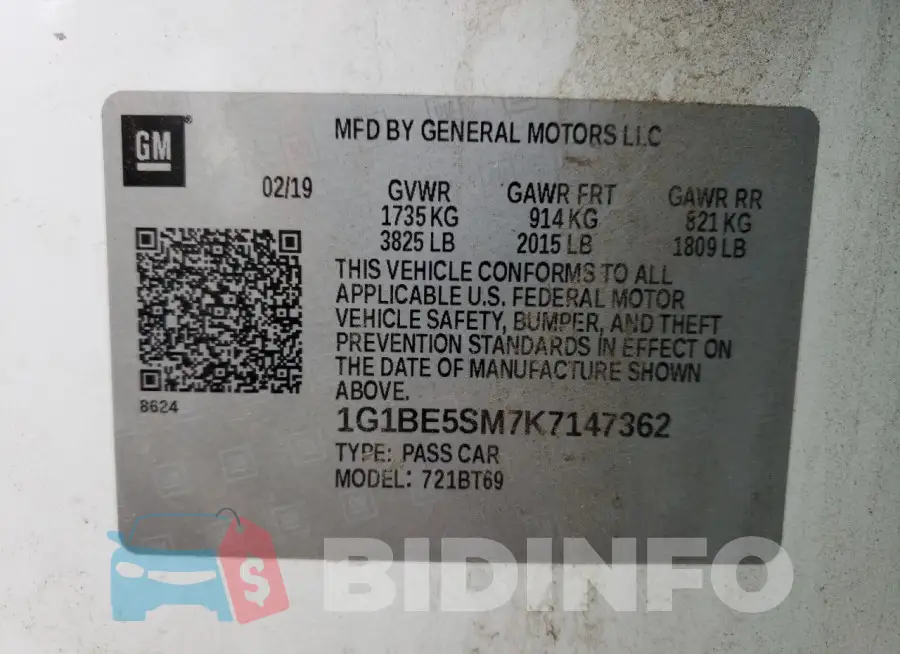 1G1BE5SM7K7147362 Photo# 12