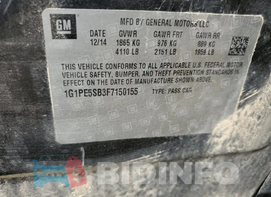 1G1PE5SB3F7150155 Photo# 12