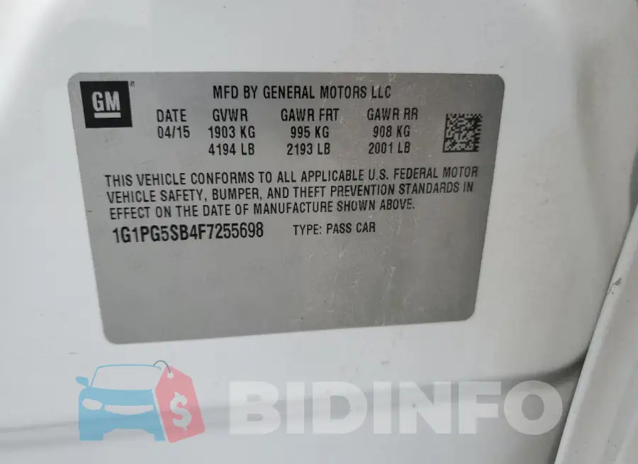 1G1PG5SB4F7255698 Photo# 12