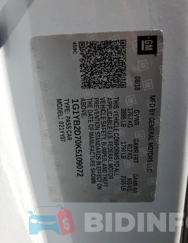 1G1YB2D70K5109072 Photo# 12