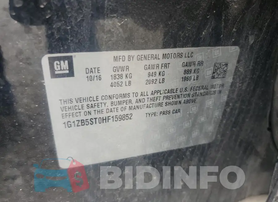 1G1ZB5ST0HF159852 Photo# 12