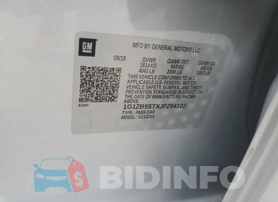 1G1ZB5STXJF294102 Photo# 12