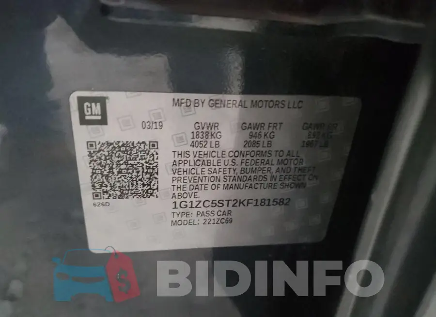 1G1ZC5ST2KF181582 Photo# 12