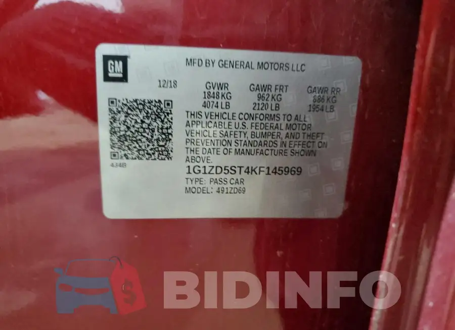 1G1ZD5ST4KF145969 Photo# 13
