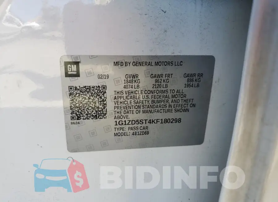1G1ZD5ST4KF180298 Photo# 12