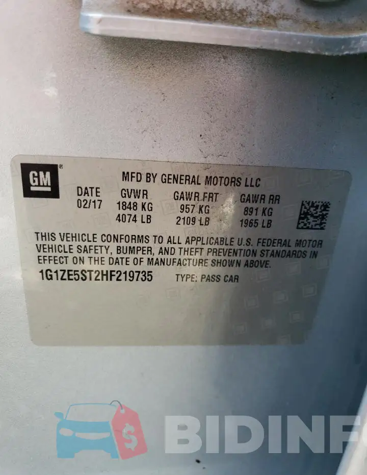 1G1ZE5ST2HF219735 Photo# 12