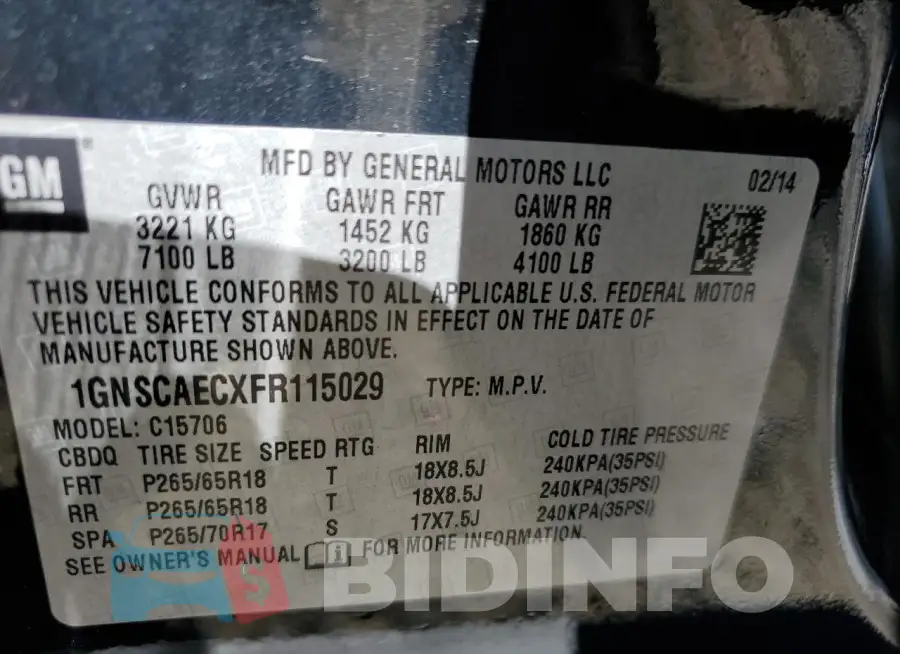 1GNSCAECXFR115029 Photo# 13